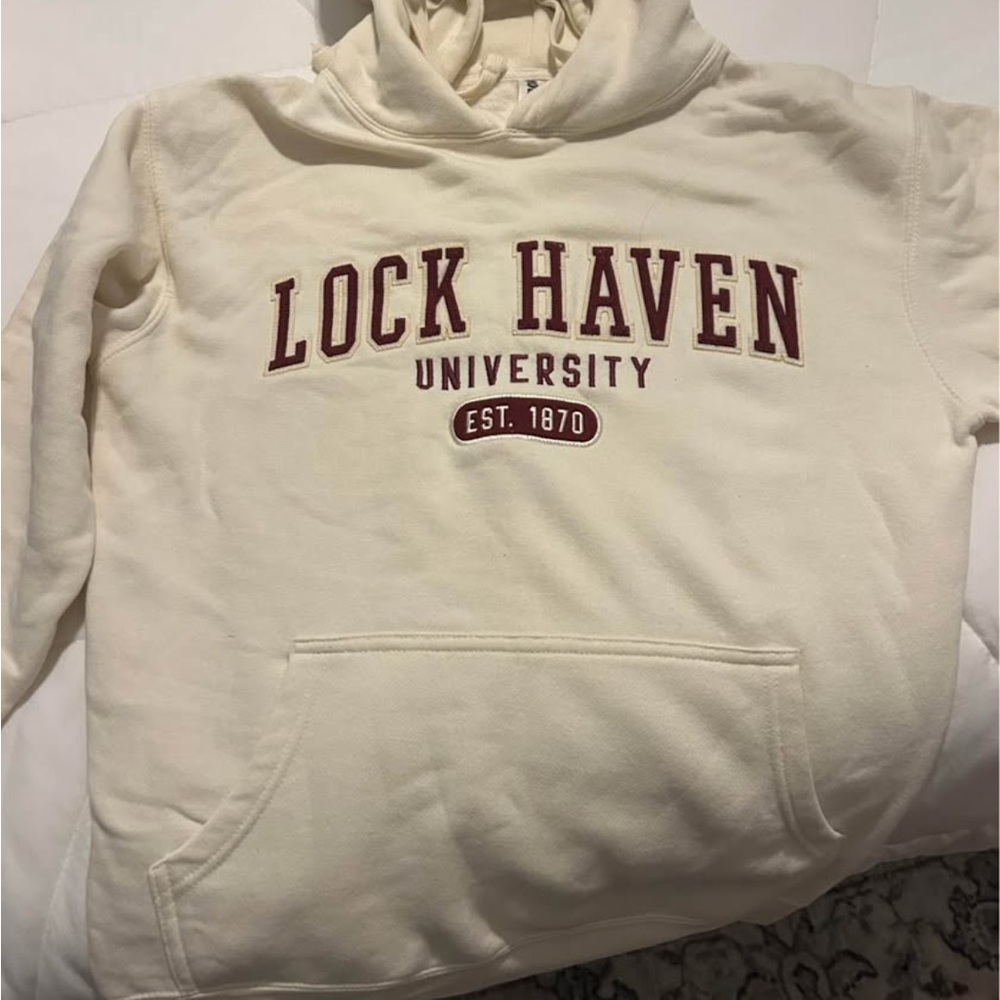 Lock Haven University Cream Hoodie